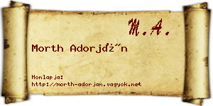 Morth Adorján névjegykártya